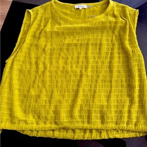 Lime green ruched Calvin Klein Sleeveless Top